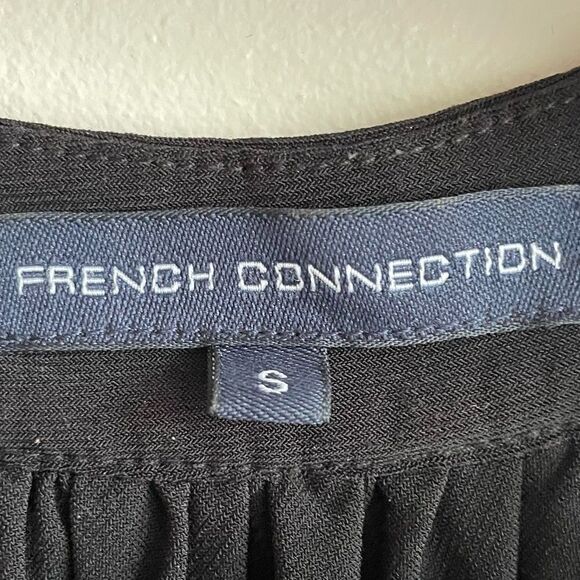 FRENCH CONNECTION Sleeveless Halter Blouse Embellished Beading Black S - Picture 5 of 5